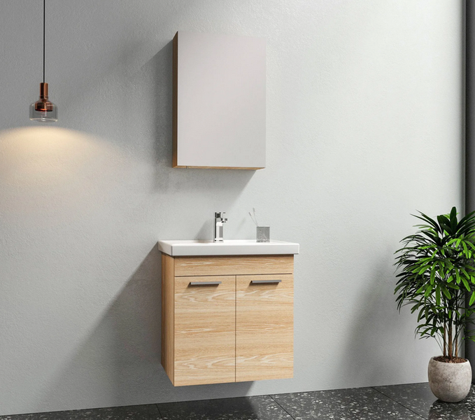 Badmöbel-Set Badezimmer Möbel Badmöbel Kreaenez Breite 65 x 45 cm, mit Spiegelschrank