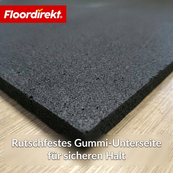 Detailansicht einer Antirutschmatte mit Floor direkt Logo