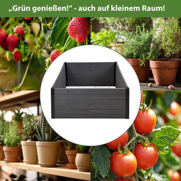 Hochbeet Beeteinfassung mit Wühlmausgitter 100x100x56 cm ca. 516 Liter Holzoptik Komposter