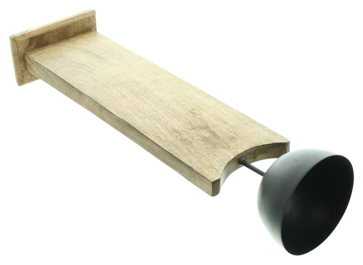 FRANK FLECHTWAREN | Kerzenhalter Holzsäule, MANGOHOLZ, METALL, 15 x 15 x 61 cm