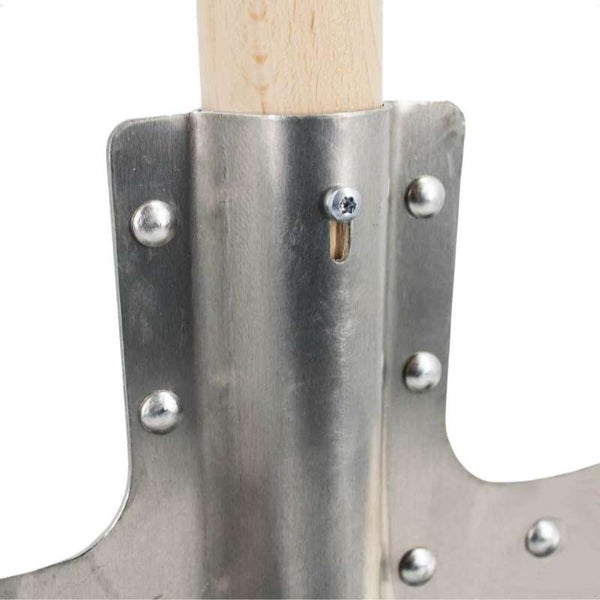Aluschaufel mit Stahlkante (2 mm) und Holz-Stiel - Größe 7