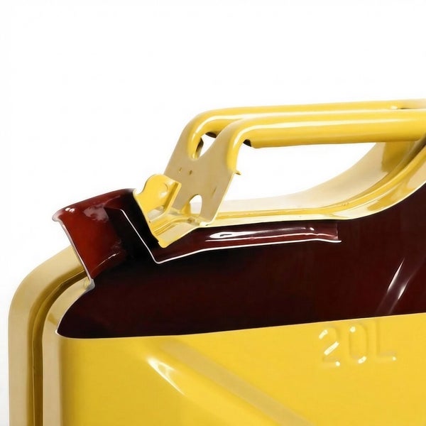 Detailansicht eines 20-Liter-Kraftstoffkanisters mit Tragegriff