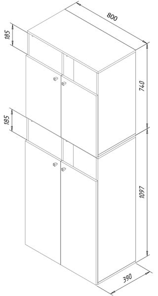 Wäscheschrank Wäschetruhe Wäschebox Dreso XXL 4f