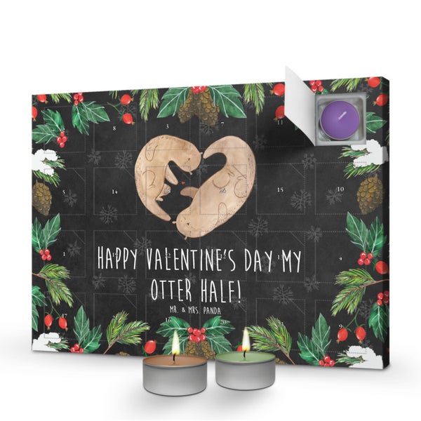 Mr. & Mrs. Panda Duftkerzen Adventskalender Otter Valentine - Schwarz