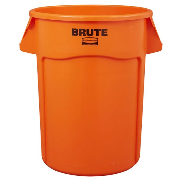 PROREGAL Rubbermaid Brute Runde Mehrzwecktonne Mit Belüftungskanälen 166,5 Liter HxBxT 79,6 x 71,7 x 61,2 cm Aus Widerstandsfähigem Kunststoff Orange