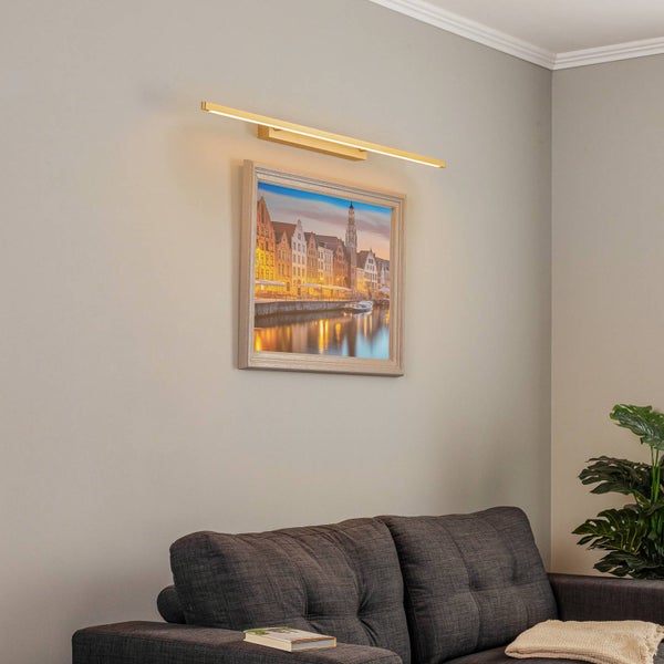 quitani LED Wandleuchte, Wandlampe Innen Talon dimmbar (Modern) in Gold / Messing aus Aluminium (1 flammig ) - Bilderleuchte Wandstrahler Wandbeleuchtung Schlafzimmer Wohnzimmer Flurleuchte