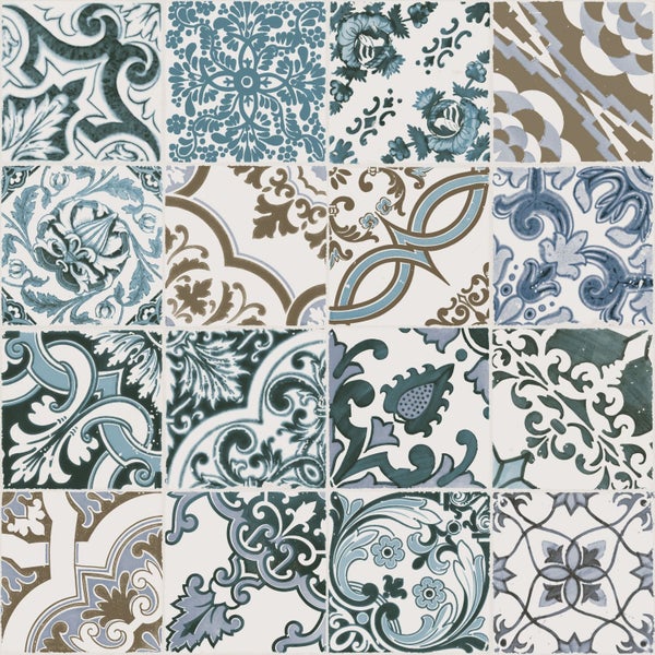Fliesen mit verschiedenen dekorativen Mustern