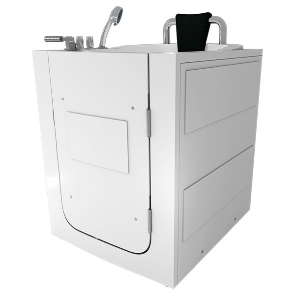 Begehbare Badewanne mit Tür, Armaturen und Duschkopf