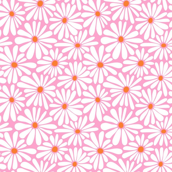 Nahtloses Muster mit Gänseblümchen auf farbigem Hintergrund