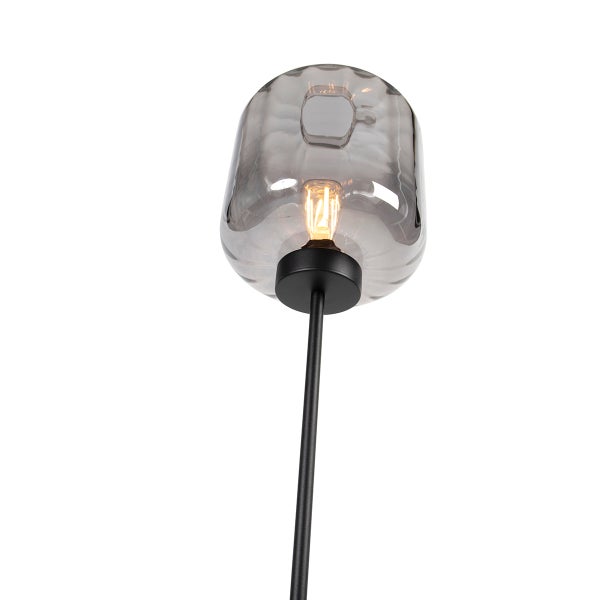 Graue Glas Pendelleuchte mit Leuchtmittel