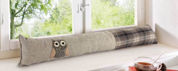 FRANK FLECHTWAREN | Zugluftstopper Eule, POLYESTER, 90 x 15 cm