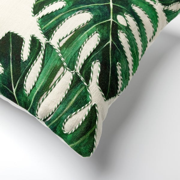 Leafy Dekokissen - Mit Blumenmuster 45x45 cm, Weiß