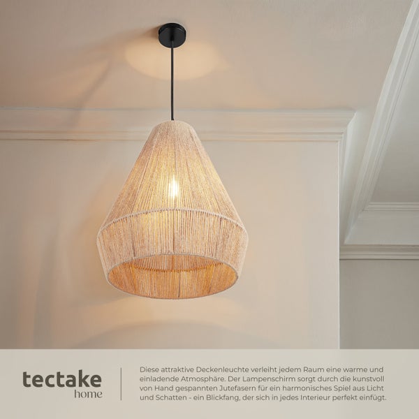 Deckenleuchte mit Lampenschirm aus Jutefasern