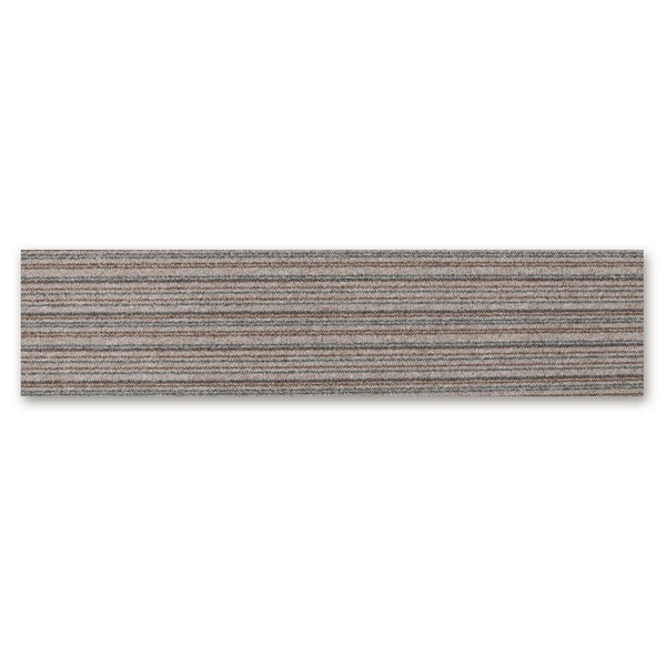 Schatex Teppichdielen selbstliegend Schlingen Teppich Fliesen mit Streifen in Grau Beige Selbstliegende Teppichfliesen 25x100 cm ideal für Büro
