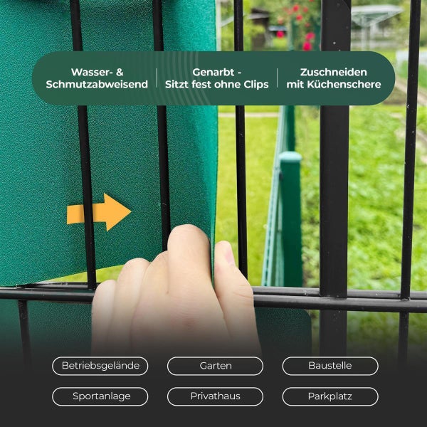 Sichtschutzzaun zur Verwendung im Betriebsgelände, Garten, Baustelle, Sportanlage, Privathaus oder Parkplatz