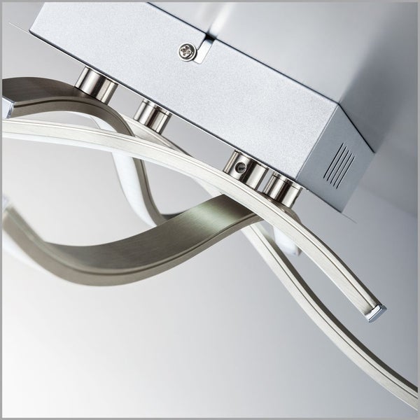 Deckenleuchte 47,5x47,5 cm - 13,6W, 1400lm, LED, warmweiß, matt-nickel
