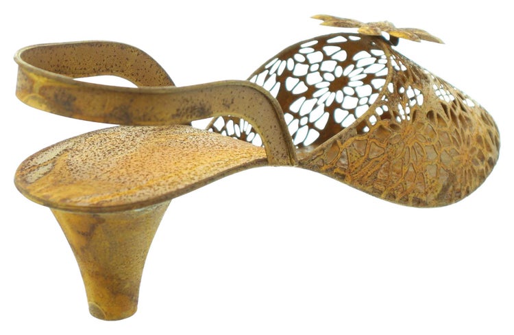 FRANK FLECHTWAREN | Dekoschuh Flowers, METALL, 28 x 9 x 9 cm