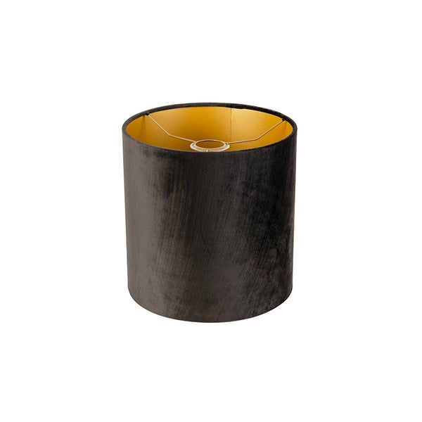 Lampenschirm velours 25/25/25 schwarz/gold