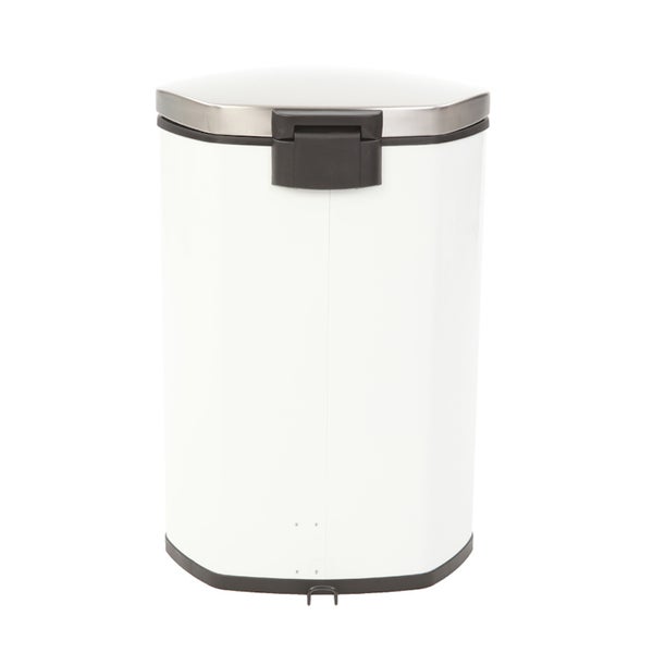 PROREGAL Auffallender Muschelförmiger Treteimer 50 Liter HxBxT 69 x 45 x 40,6 cm Weiß