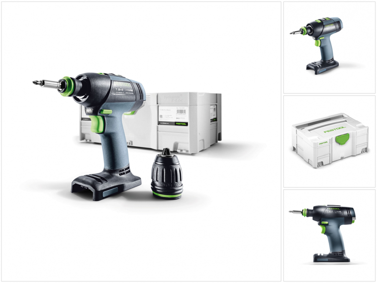 Festool T 18+3 Li-Basic Akku Bohrschrauber 18V 50Nm Brushless Solo + systainer ( 574763 ) - ohne Akku, ohne Ladegerät