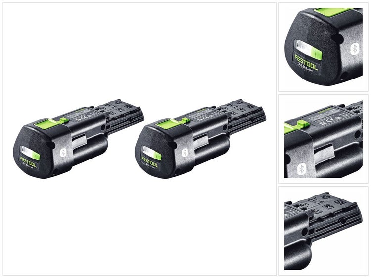 Festool Akku Set 2x BP 18 Li 3,0 Ergo I Akku 18 V 3,0 Ah / 3000 mAh Li-Ion ( 2x 577704 ) mit Ladestandanzeige