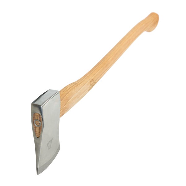 Spaltaxt mit Stiel aus Holz und Axtkopf aus Stahl