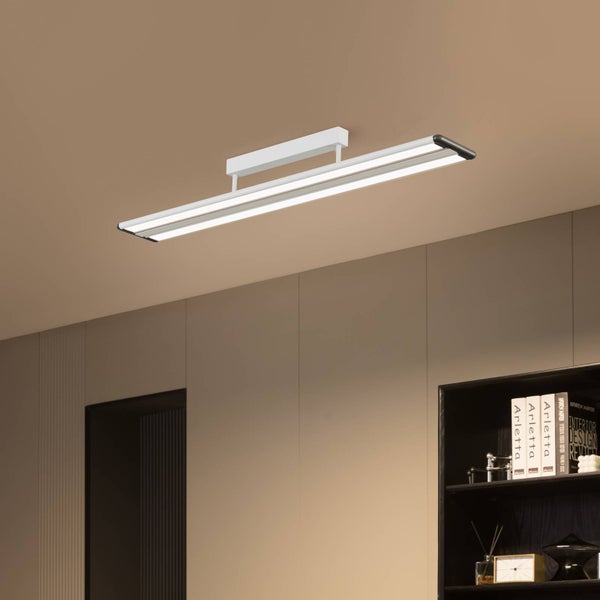 PRIOS LED Yuela (Modern) in Weiß aus Aluminium (1 flammig, ) Arbeitszimmerleuchte