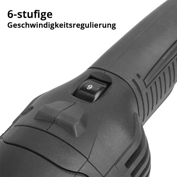 Detailaufnahme einer 6-stufigen Geschwindigkeitsregulierung eines Elektrowerkzeugs.