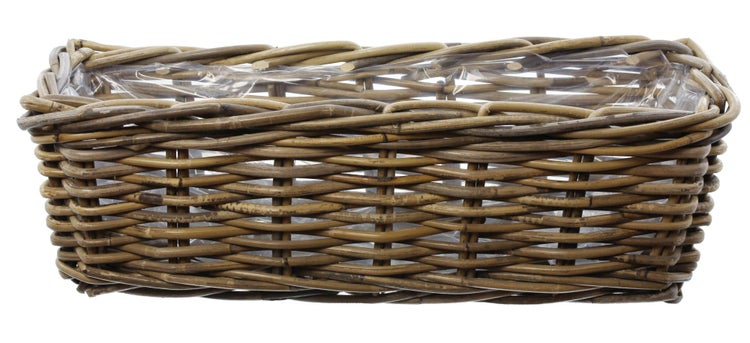 FRANK FLECHTWAREN | Pflanzkasten Rattan, klein, RATTAN, ca. 46 x 16 x 15 cm