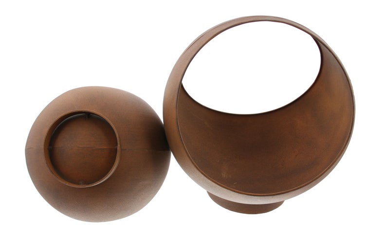 FRANK FLECHTWAREN | Pflanzkugel Rost, 2er Set, METALL, 19 x 17 x 21 cm, 23 x 21 x 25 cm