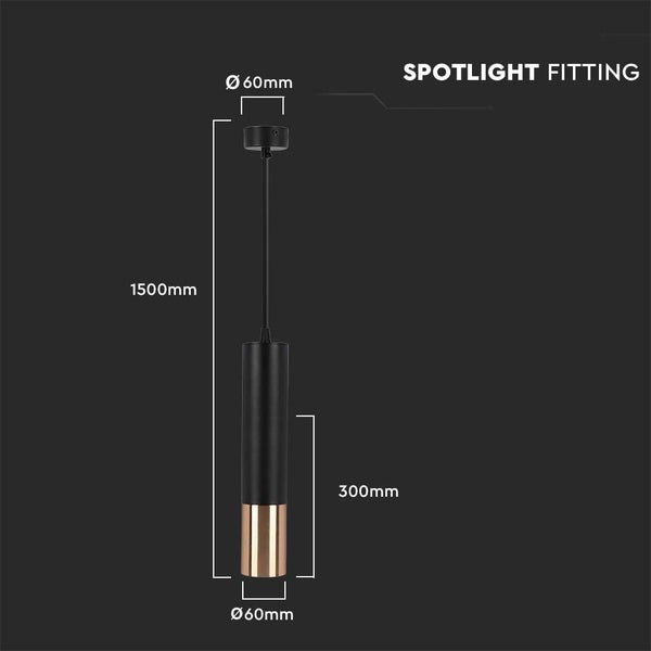 Spotleuchte mit den Maßen Durchmesser 60 mm, Höhe 1500 mm und Lampenschirmhöhe 300 mm