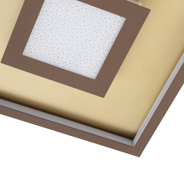 Lindby LED Deckenleuchte Pekela dimmbar mit Leselampe (Modern) in Braun aus Aluminium (1 flammig, ) - Lampe Deckenlampe Wohnzimmerleuchte