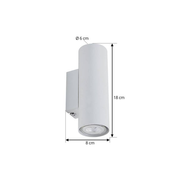 Lindby Wandleuchte, Wandlampe Innen Joffrey (Modern) in Weiß aus Aluminium (2 flammig GU10) - Wandstrahler Wandbeleuchtung Schlafzimmer / Wohnzimmer Wohnzimmerleuchte