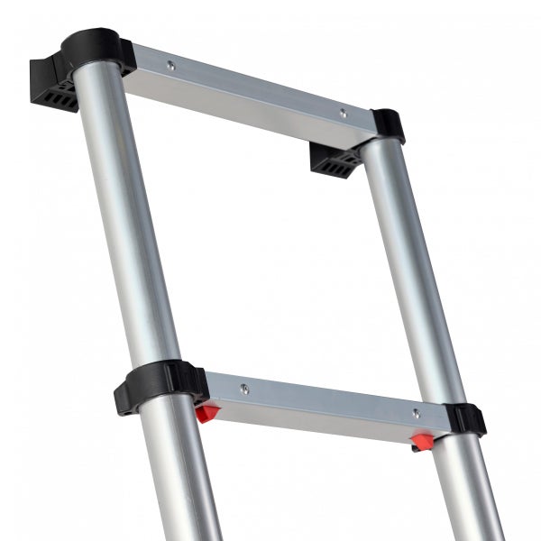 Detailansicht einer Teleskopleiter aus Aluminium