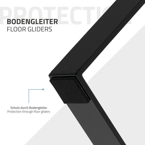ML-Design 2 Stück Tischbeine 28,5xH40,5cm Schwarz, Tischkufen Trapez-Form, Stahl pulverbeschichtet, Industriell, Kufengestell Tischgestell Metall Möbelfüße DIY-Projekte Bankkufen Bankgestell Bankbeine