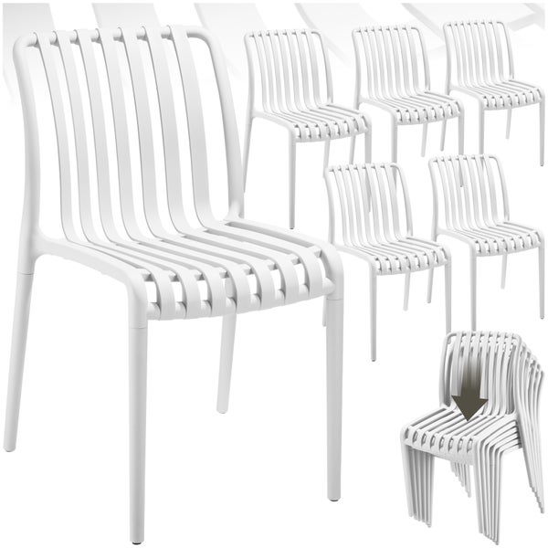 Gartenstühle tectake Alcudia 47 x 58 x 80,5 cm, Belastbarkeit 110 kg wetterfest und UV-beständig creme