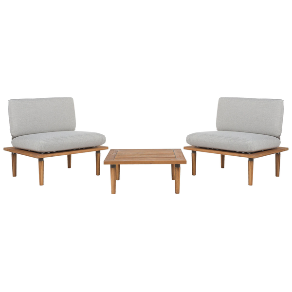 Lounge Set mit Tisch 2-Sitzer FRASCATI modular zertifiziertes Akazienholz Hellgrau