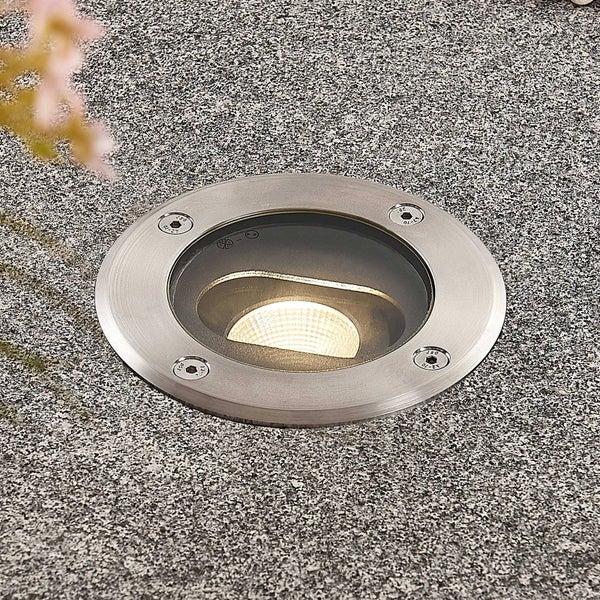 Lucande LED Bodeneinbauleuchte Doris (wasserdicht (Modern) in Alu aus Aluminium (1 flammig, ) - Außenleuchte für Garten Terasse Balkon & Haus