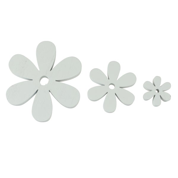 Dekorative Holzblumen in verschiedenen Größen