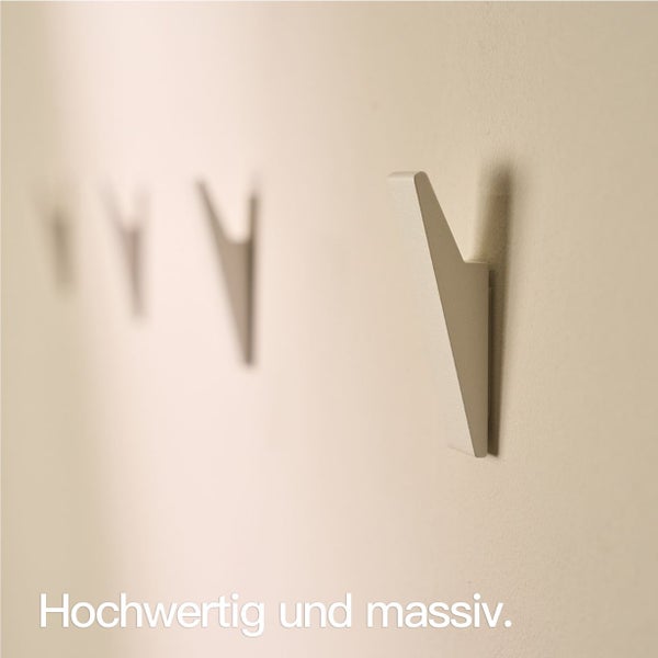 Designfabrik Hamburg Klebehaken ohne Bohren  |  4 Selbstklebende Haken | Wandhaken Weiß