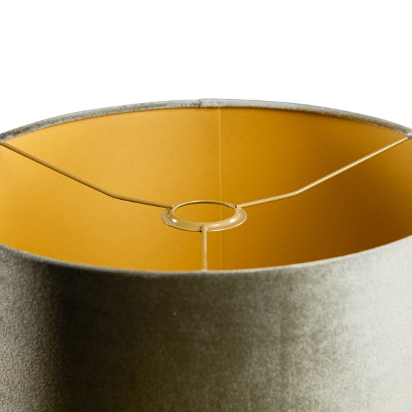 Samtlampenschirm grün mit goldener Innenseite 35/35/20