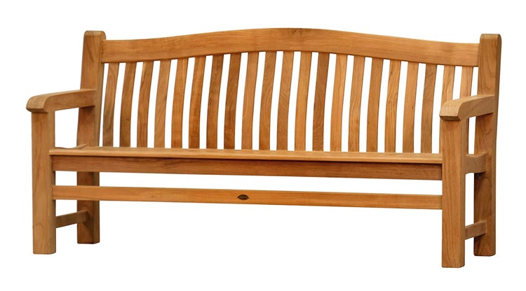 Teak Gartenbank 3-Sitzer Parkbank Massivholz wetterfest premium