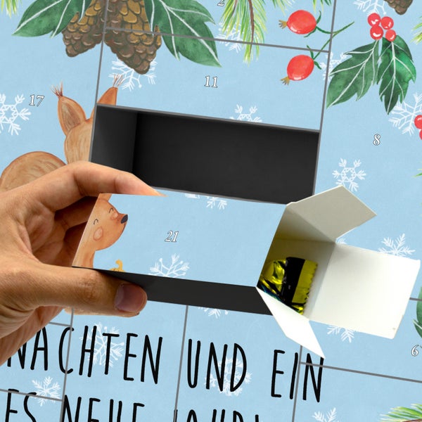 Mr. & Mrs. Panda Befüllbarer Adventskalender Eichhörnchen Weihnachten - Blau Pastell