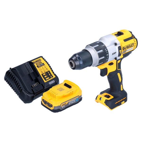 DeWalt 18 Volt Akku-Schlagbohrschrauber mit Powerstack-Akku und Ladegerät.