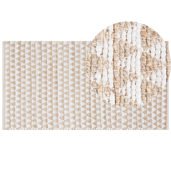 Teppich TUNCELI Beige 80 x 150 cm Baumwolle