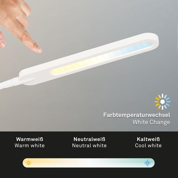 LED Klemmleuchte Klemmlampe Dimmbar CCT 8 W weiß Metall-Kunststoff Briloner