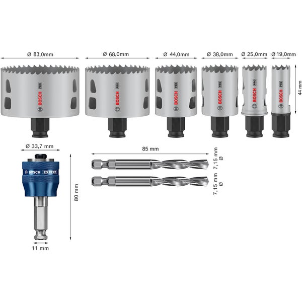 Bosch PRO Multi Material PC Plus Lochsägen-Set 9-tlg. - 2608594424