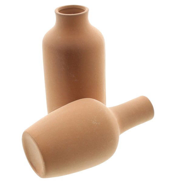 FRANK FLECHTWAREN | Dekovase Terracotta, 2er Set, TERRACOTTA, 8 x 8 x 16 cm