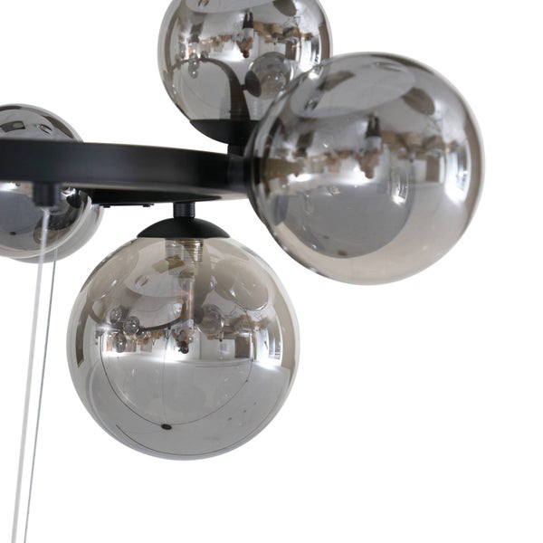 Lucande Pendelleuchte Naelen (Modern) in Schwarz aus Metall (11 flammig, G9) - Glas Hängelampe Esstischlampe Hängeleuchte Wohnzimmerleuchte