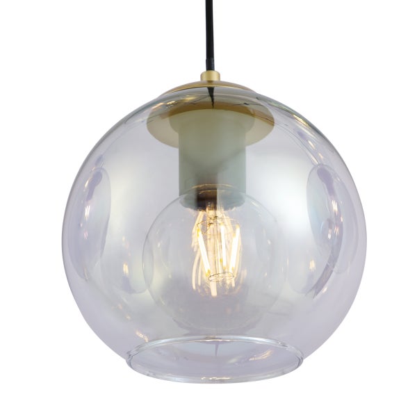 Hängelampe mit transparentem Glasschirm